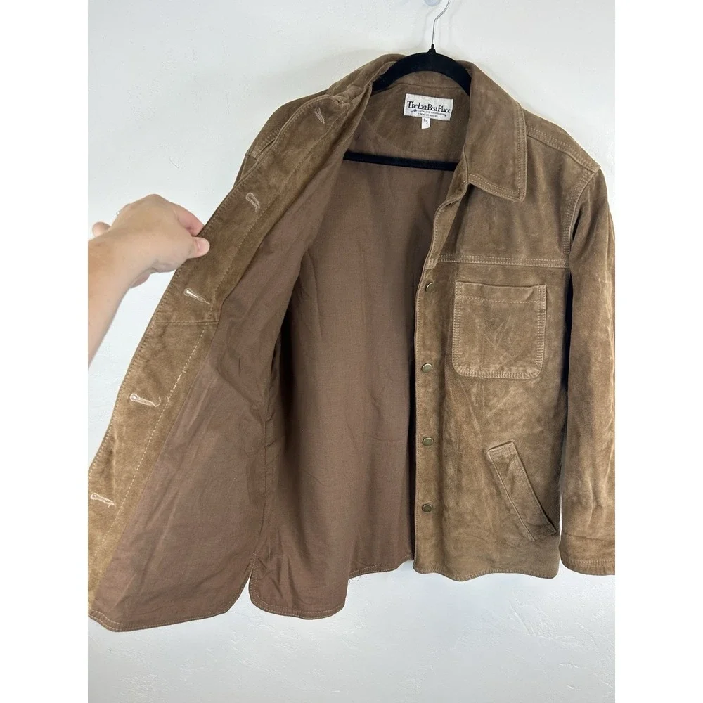 Ranch Cabin Leather Suede Brown Vintage Cowboy Cowgirl Jacket Size S USA Made